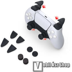  Analóg kar / ravasz / trigger védő szilikon kupak - 8db / 1szett, csúszásgátló - SONY Playstation 5 (PS5) kontrollerhez - FEKETE