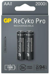 GP Batteries ReCyko Pro 2000mAh (AA / R6) Ceruza Újratölthető Elem / Ni-MH Akkumulátor (2db)
