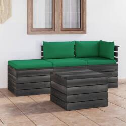 vidaXL Set mobilier grădină paleți cu perne 4 piese lemn masiv pin (3061784)