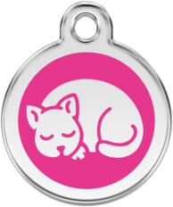 Red Dingo Rozsdamentes cica mintás acél biléta hot pink