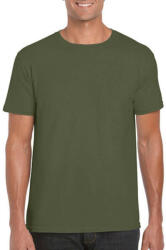 Gildan Férfi póló Rövid ujjú Gildan Softstyle Ring Spun T-Shirt - L, Katonai zöld