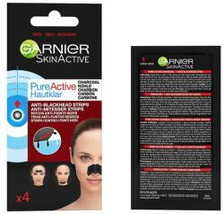 Garnier Benzi împotriva punctelor negre - Garnier Skin Active Pure Active Anti-Blackhead Charcoal Strips 4 buc Masca de fata