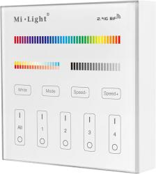  MiLight MiBoxer RF Fali Elemes Távirányító 4 Zónás RGB CCT 5 Csatornás Zóna Vezérlőhöz B4