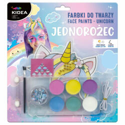 DERFORM Arcfesték, tégelyes, 13 db-os, pasztell, unikornis kiegészítőkkel, Kidea (DFM-FDTZUKA)