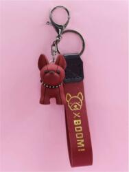 Piros francia bulldog kulcstartó