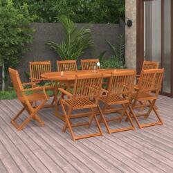 vidaXL Set de masă pentru grădină, 9 piese, lemn masiv de acacia (3086971) - comfy