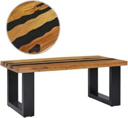 vidaXL Măsuță de cafea 100x50x40cm lemn masiv de tec și piatră de lavă (281645) - comfy Masa de cafea