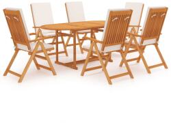vidaXL Set mobilier de grădină cu perne, 7 piese, lemn masiv de tec (3059557) - comfy