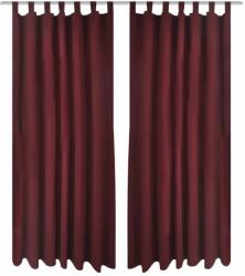 vidaXL Draperie micro-satin cu bride 140 x 225 cm, bordo, 2 buc (130363) - comfy