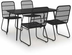 vidaXL Set mobilier de exterior, 5 piese, poliratan și sticlă (3060245) - comfy