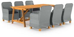 vidaXL Set mobilier de grădină, 7 piese, gri deschis (3068849) - comfy