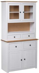 vidaXL Bufet înalt, alb, 93x40, 5x180 cm, lemn masiv pin, gama Panama (282702) - comfy Dulap arhivare