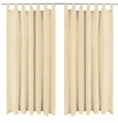 VidaXL Draperii micro-satin cu bride, 2 buc, 140 x 225 cm, bej (132217) - izocor