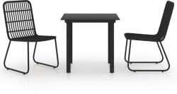 vidaXL Set mobilier de exterior, 3 piese, poliratan și sticlă (3060249) - comfy