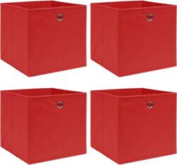 vidaXL Cutii depozitare, 4 buc, textil, 32x32x32 cm, roșu (288361)