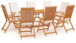 vidaXL Set mobilier de grădină cu perne, 9 piese, lemn masiv tec (3059558) - comfy