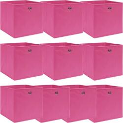 vidaXL Cutii depozitare, 10 buc. , roz, 32x32x32 cm, textil (288347) - comfy