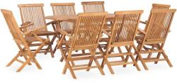 vidaXL Set mobilier de exterior pliabil, 9 piese, lemn masiv de tec (3059971) - comfy