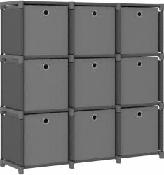 vidaXL Raft 9 cuburi cu cutii, gri, 103x30x107, 5 cm, material textil (322613)