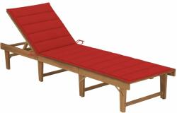 vidaXL Șezlong pliabil cu pernă, lemn masiv de acacia (3064170) - comfy