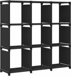 vidaXL Raft expunere 9 cuburi negru 103x30x107, 5 cm, material textil (322610) Biblioteca