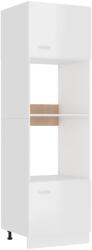 vidaXL Dulap cuptor microunde, alb extralucios, 60 x 57 x 207 cm, PAL (802551)