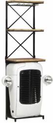 vidaXL Dulap vinuri design tractor alb 49x31x170cm mango nefinisat (320487)