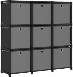 vidaXL Raft 9 cuburi cu cutii, negru, 103x30x107, 5 cm, material textil (322611)