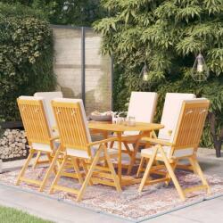 vidaXL Set mobilier de grădină cu perne, 7 piese, lemn masiv de tec (3059532) - comfy