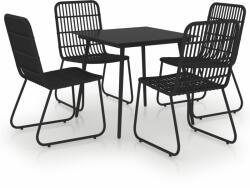 vidaXL Set mobilier de exterior, 5 piese, poliratan și sticlă (3060244) - comfy