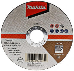 Makita D-65953 vágókorong inoxhoz 115x1, 2x22mm (D-65953)