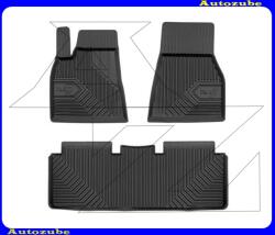 TESLA MODEL S 2012.07-től Gumiszőnyeg garnitúra (3db) méretpontos, 2-3mm vastagságú, 35-40mm magas peremmel - kíválló mínőségű gumi, vanília illattal "No77" FROGUM (Egyedi rendelésre, NEM visszáruzható) FRG