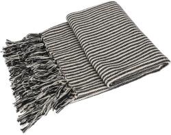 4-Home Pătură pled Dungi negru, 130 x 170 cm