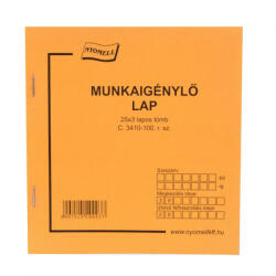 Nyomell Munkaigénylő Lap 50x3lap C. 3410-100 140x140mm (nyomtc3410)