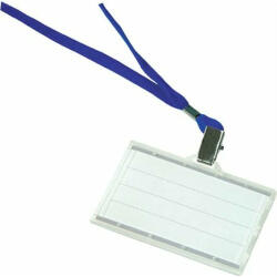  Azonosítókártya tartó, kék nyakba akasztóval, 85x50 mm, műanyag, DONAU (D8347K)