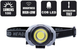  Fejlámpa, COB LED-es, 3 világítási mód