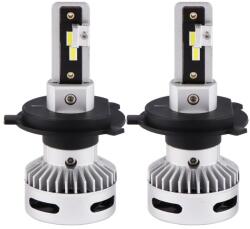 TechStar Set 2 LED-uri Auto Techstar® X7, H4, 60w, 6000 Lumeni, 6500K, AUTO, 12-24 Volti, CSP, Canbus, Miez Cupru, Radiator Aluminiu