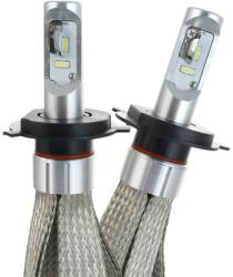 TechStar Set 2 LED-uri Auto Techstar® 8C, H4, 30w, 3000 Lumeni, 6500K, AUTO, 12-24 Volti, COB, Radiator Aluminiu si Cupru