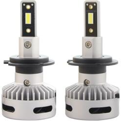 TechStar Set 2 LED-uri Auto Techstar® X7, H7, 60w, 6000 Lumeni, 6500K, AUTO, 12-24 Volti, CSP, Canbus, Miez Cupru, Radiator Aluminiu