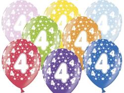 PartyDeco Балон за рожден ден с число 4