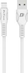 DeTech Кабел за данни DeTech DE-C27C, Type-C, 1.0m, Бял (40111)