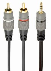 Gembird Cablu audio Gembird stereo 3.5 mm jack la 2 x RCA, 10m, conectori auriti, Negru (CCA-352-10M)