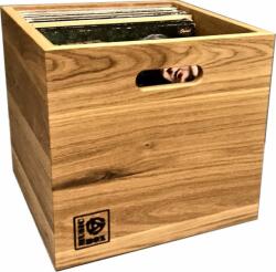 Music Box Designs Oiled Oak 12 Inch Vinyl Record Storage Box A doboz Doboz LP lemezekhez