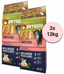 ONTARIO ONTARIO Adult Large - chicken & potatoes 2 x 12kg