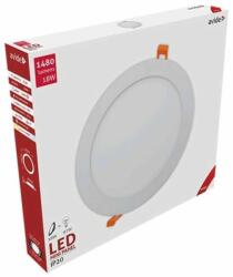 Avide LED Beépíthető Kerek Mennyezeti Lámpa, ALU, 18W, WW, 3000K, 1480 lumen, fehér keret, süllyesztett, LED panel, meleg fehér (A1277)