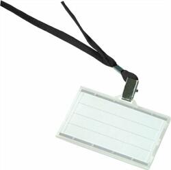DONAU Azonosítókártya tartó, fekete nyakba akasztóval, 85x50 mm, műanyag, DONAU (8347001PL-01) - irodaszerbolt