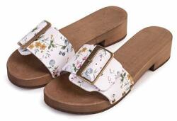 Vlnka Saboți joși pentru femei floare alb mărimi încălțăminte adulți 40 (15-00608-20-40)