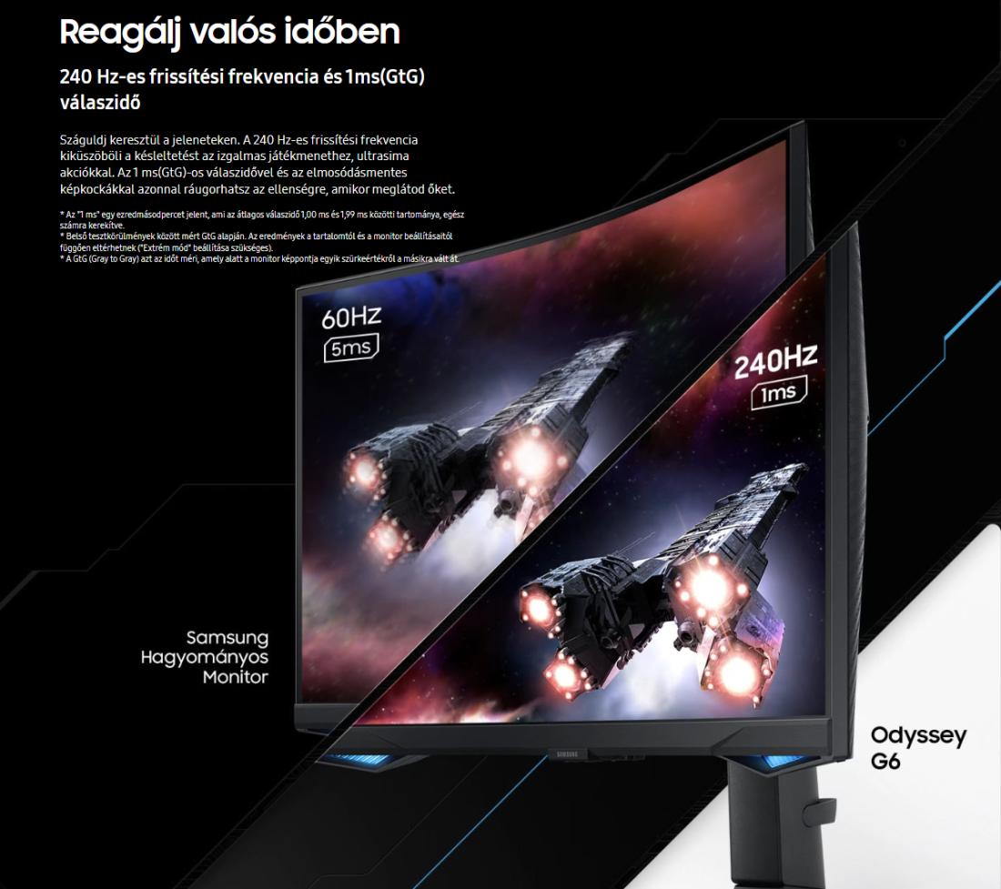 Samsung Odyssey G6 S32BG650EU monitor vásárlás, Samsung Odyssey G6 ...