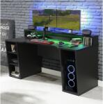 Kring Gaming Íróasztal, 160x91x72 cm, LED, Fekete