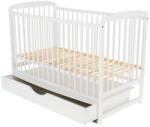 BabyNeeds Patut din lemn cu sertar BabyNeeds Ola 120x60cm White (BOOLA02AL)